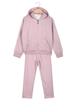 Sweet Junior Completo tuta 3 pezzi da bambina con cappuccio e zip - rosa