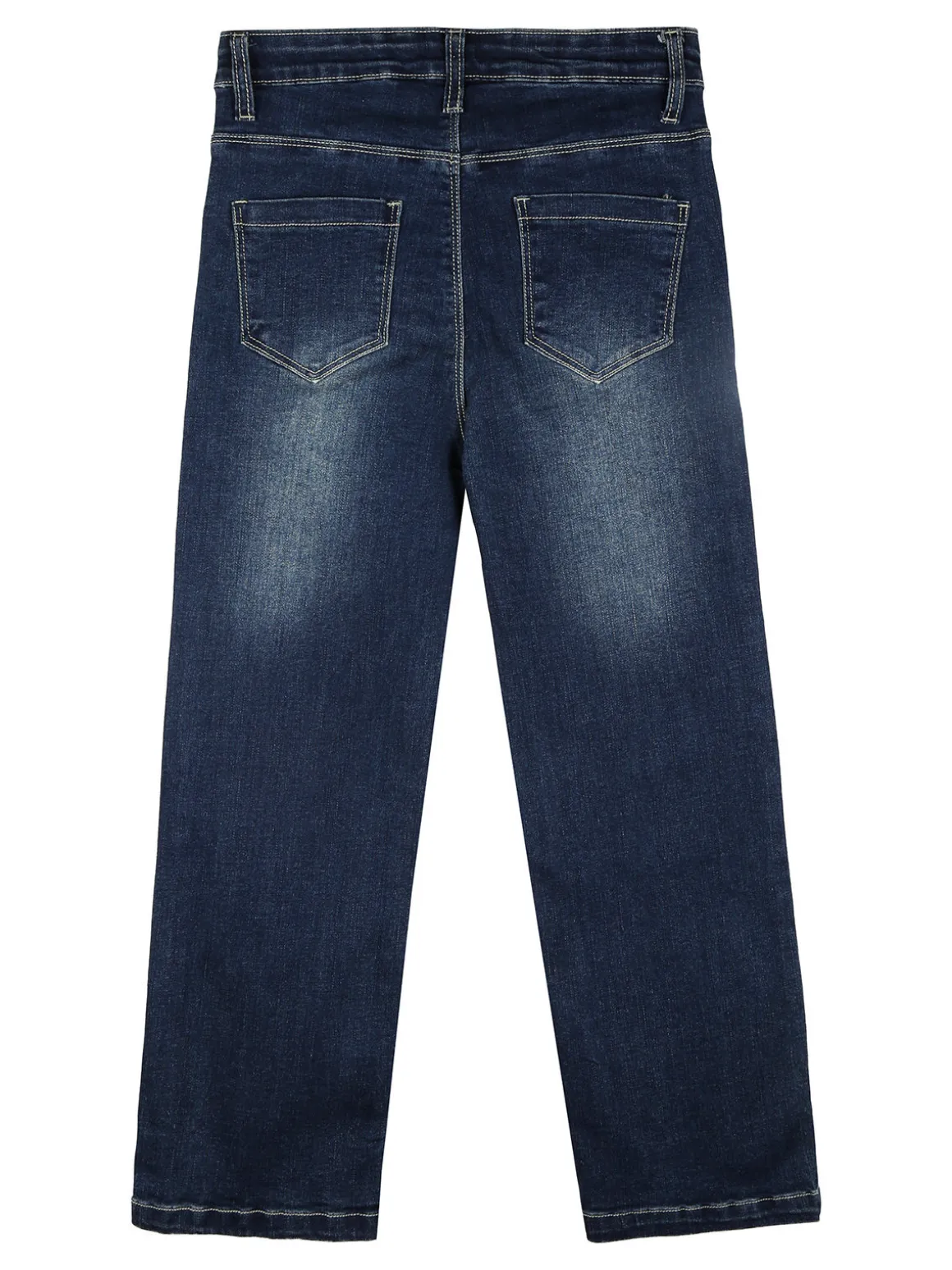 Sweet Junior Jeans da bambina a gamba dritta con fiori di peluche e strass - jeans