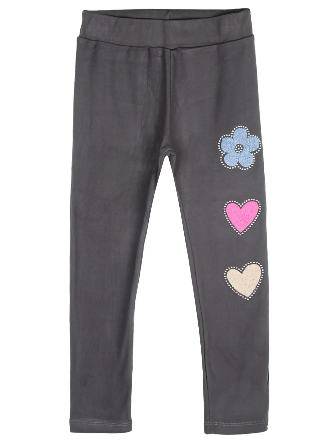 Sweet Junior Leggings da bambina in tessuto caldo con applicazioni