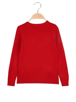 Sweet Junior Maglione natalizio da bambini con patch - rosso