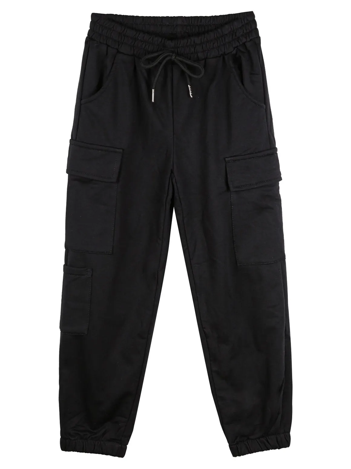 Sweet Junior Pantaloni cargo da ragazza con polsini e coulisse - nero