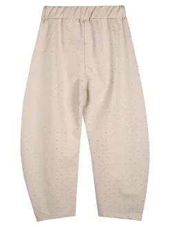 Sweet Junior Pantaloni da bambina a palloncino con micro borchie - beige
