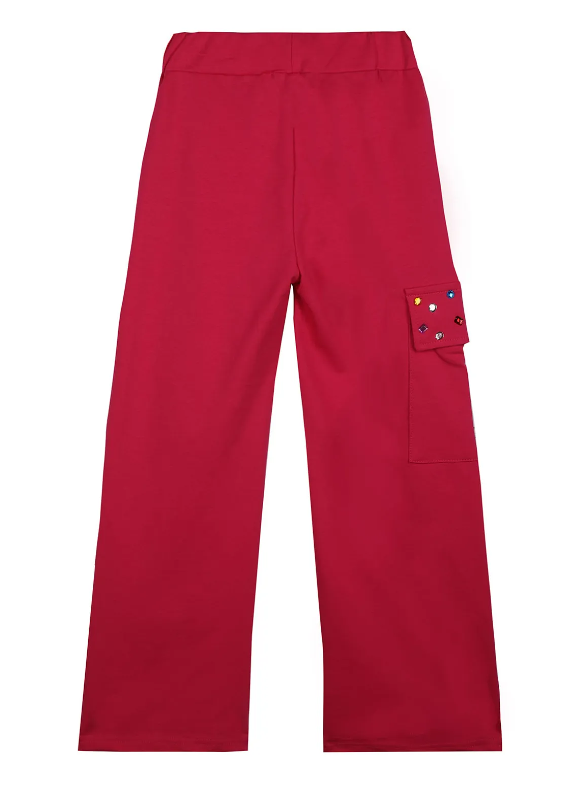 Sweet Junior Pantaloni da bambina a zampa con tasca laterale e pietre
