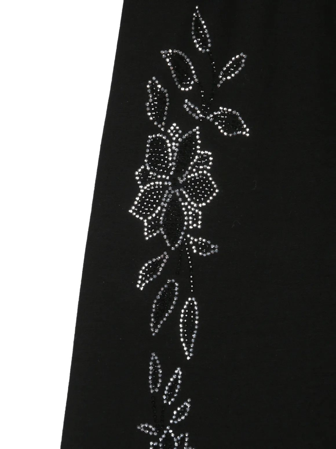 Sweet Junior Pantaloni da bambina a gamba larga con strass floreali - nero