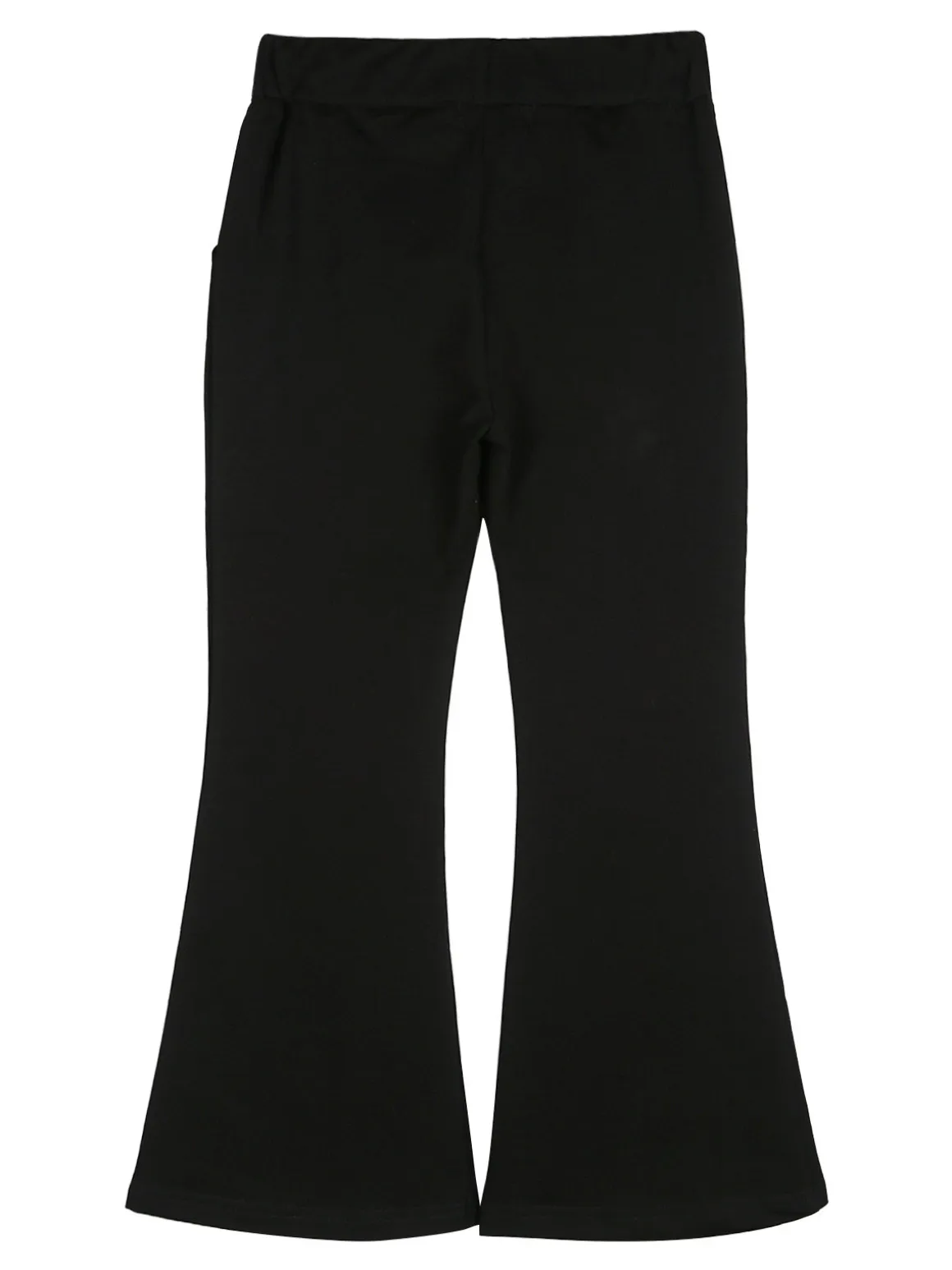 Sweet Junior Pantaloni da bambina a zampa con elastico in vita - nero