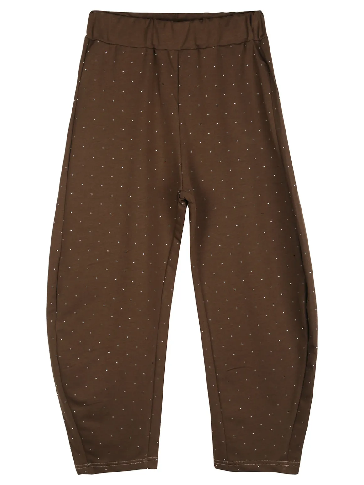 Sweet Junior Pantaloni da bambina a palloncino con micro borchie - moro