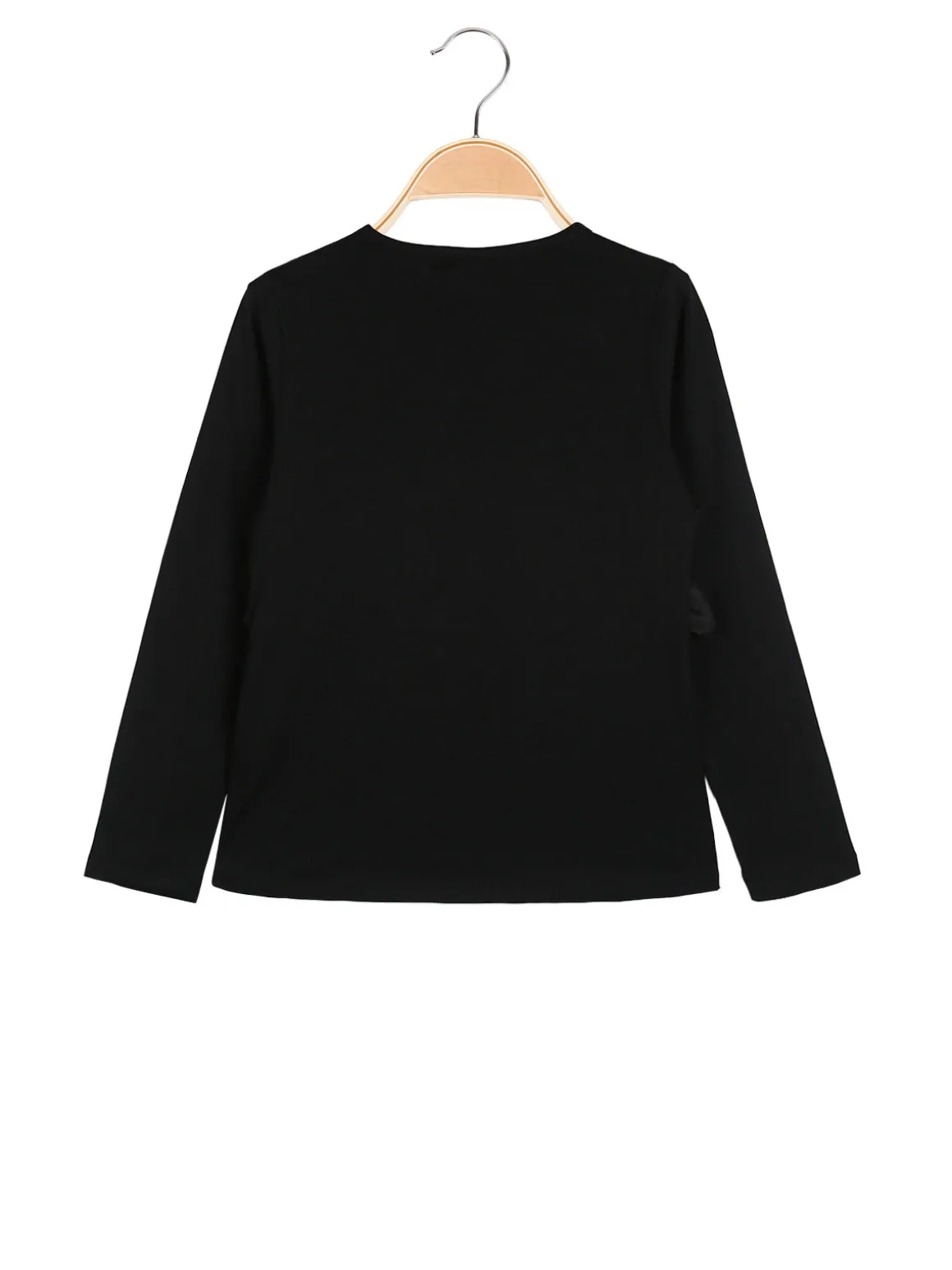 Sweet Junior T-shirt da bambina a maniche lunghe con tulle e strass - nero