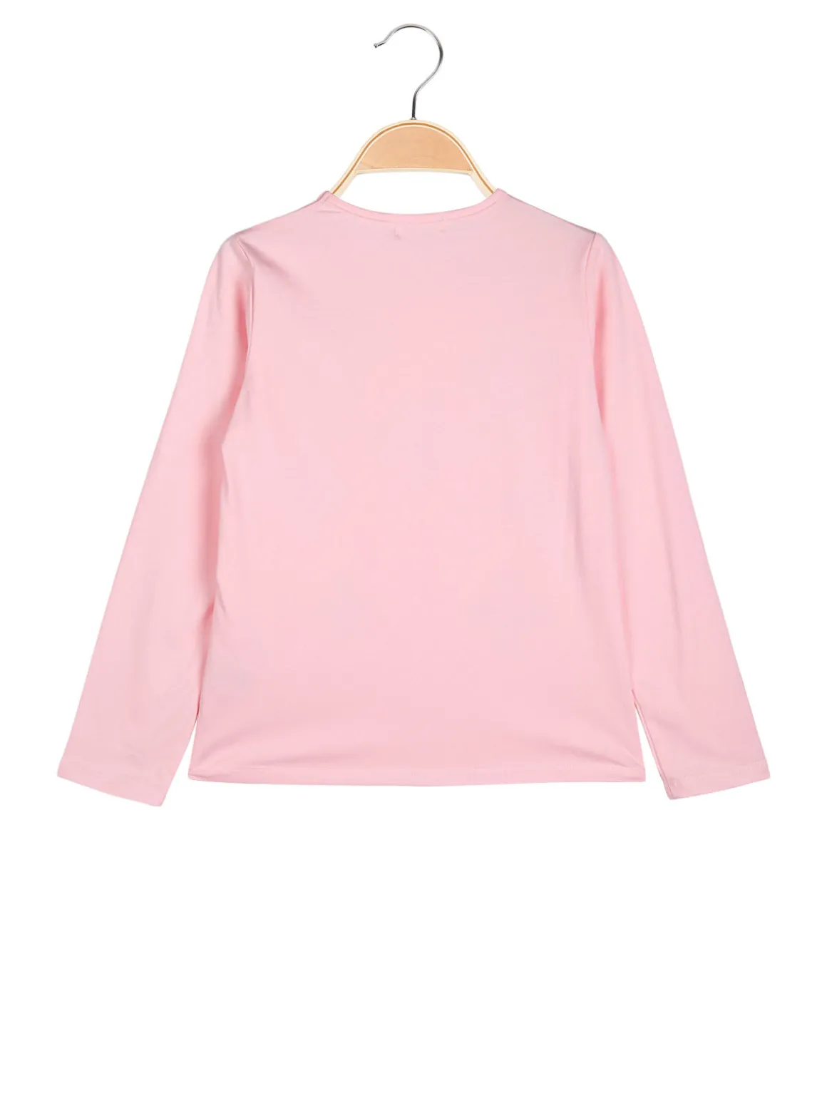 Sweet Junior T-shirt da bambina a maniche lunghe con strass e perle - rosa