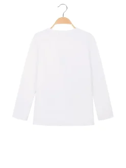 Sweet Junior T-shirt da bambina a maniche lunghe con stampa e strass