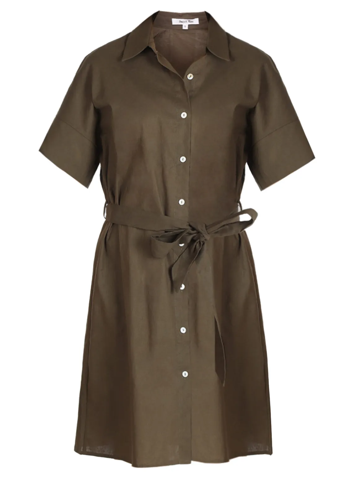 Sweet Miss Abito a camicia in cotone maniche corte