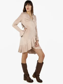 Sweet Miss Abito donna a maniche lunghe effetto scamosciato