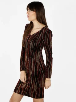 Sweet Miss Abito donna a scollo a V con lurex