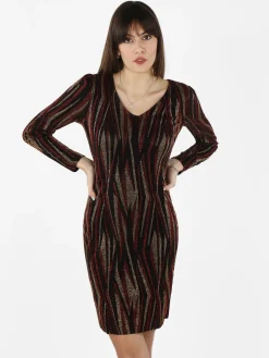 Sweet Miss Abito donna a scollo a V con lurex