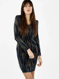 Sweet Miss Abito donna a scollo a V con lurex