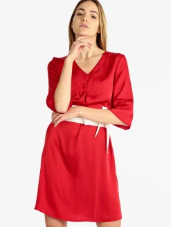 Sweet Miss Abito donna effetto seta con manica a 3/4