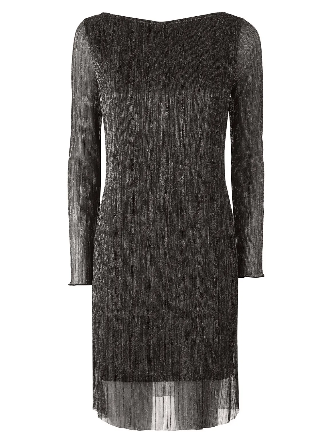 Sweet Miss Abito donna in lurex con maniche lunghe velate - marrone