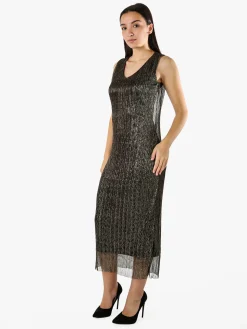 Sweet Miss Abito lungo da donna in lurex senza maniche - marrone