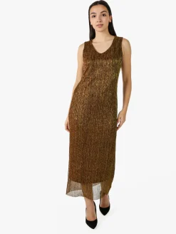 Sweet Miss Abito lungo da donna in lurex senza maniche - oro