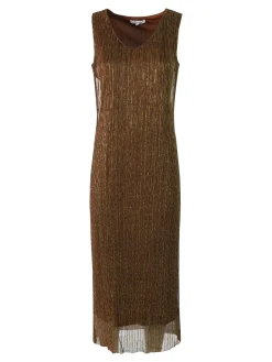 Sweet Miss Abito lungo da donna in lurex senza maniche - oro