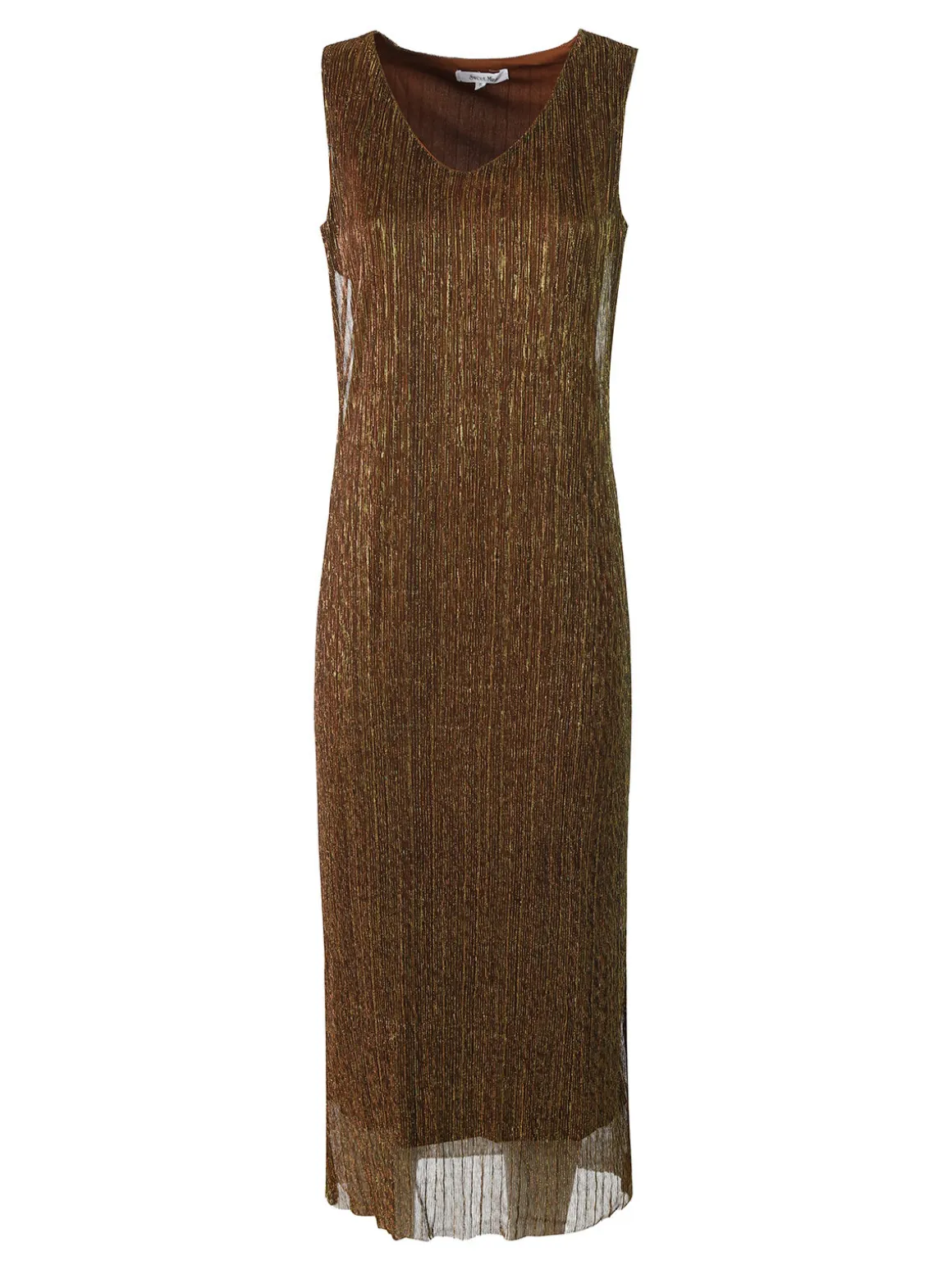 Sweet Miss Abito lungo da donna in lurex senza maniche - oro