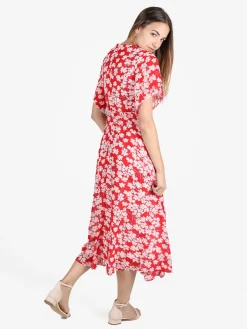 Sweet Miss Abito lungo da donna con scollo V e maniche corte