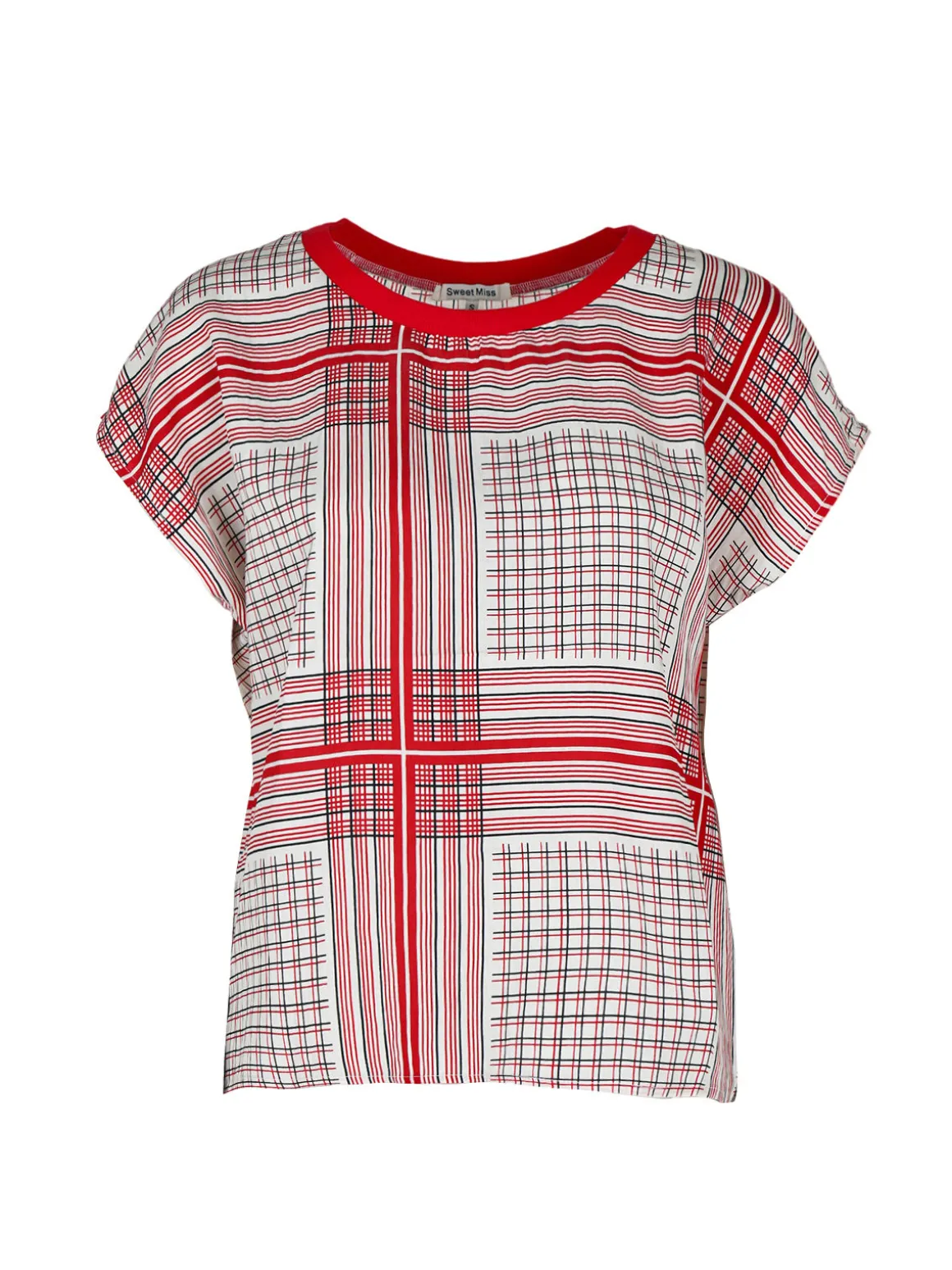 Sweet Miss Blusa da donna girocollo a maniche corte