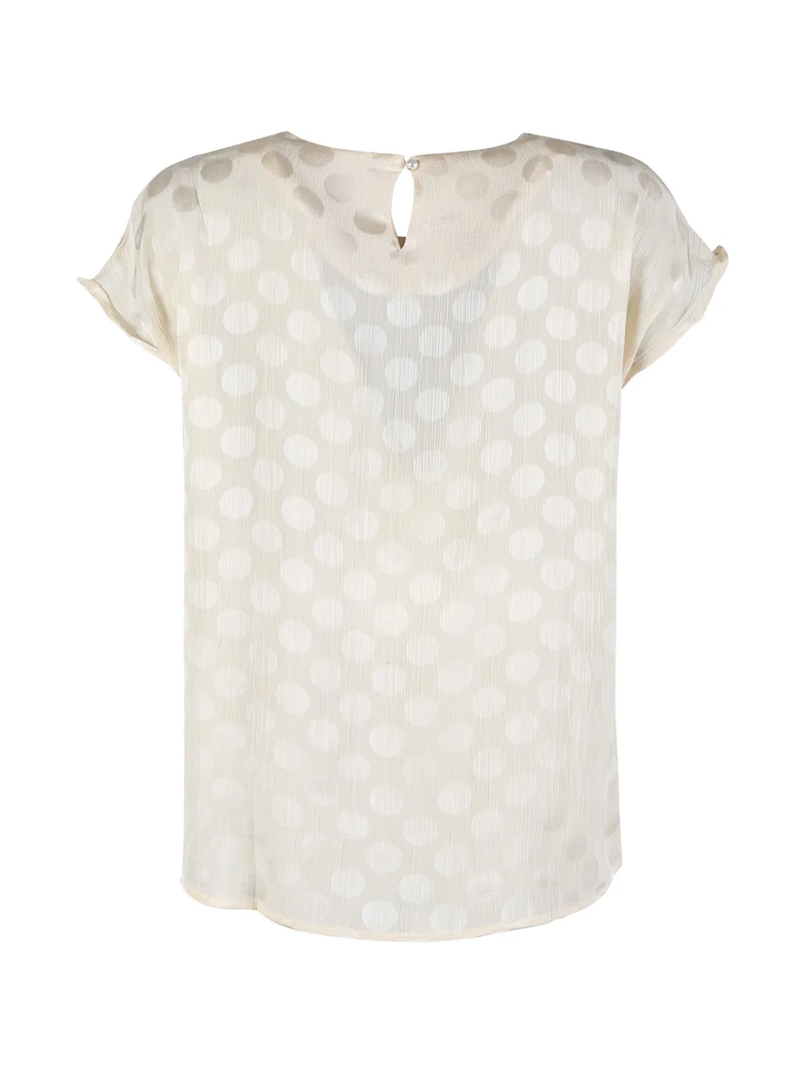 Sweet Miss Blusa donna girocollo a maniche corte - beige
