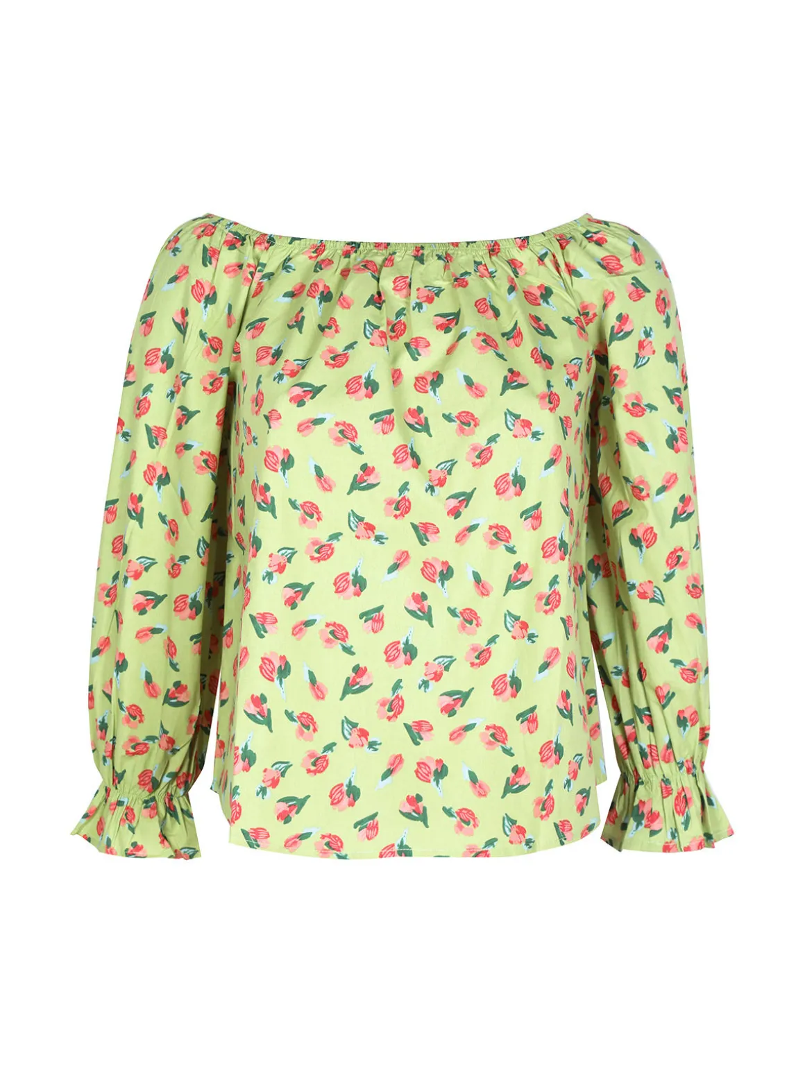 Sweet Miss Blusa donna in cotone a fiori manica lunga