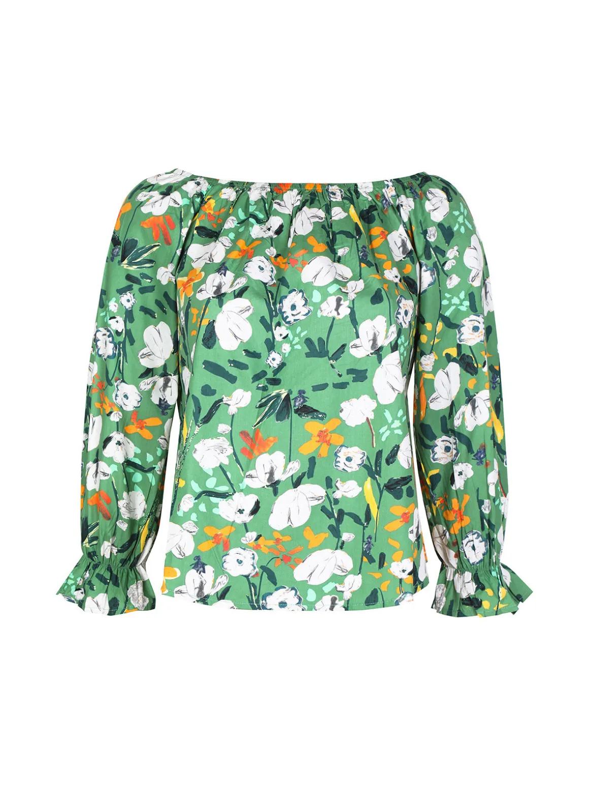 Sweet Miss Blusa donna in cotone a fiori manica lunga