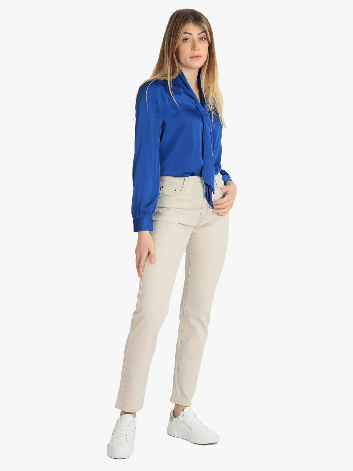 Sweet Miss Blusa donna in raso con cravatta