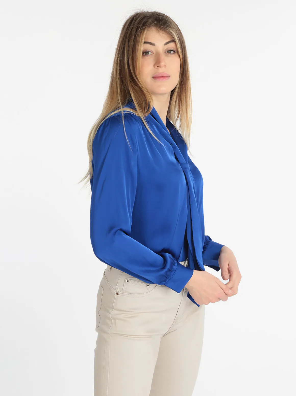 Sweet Miss Blusa donna in raso con cravatta