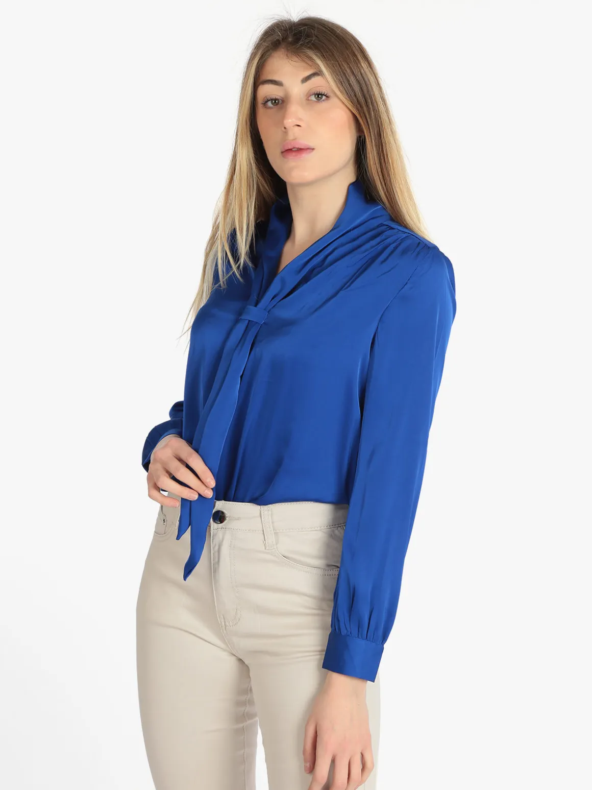 Sweet Miss Blusa donna in raso con cravatta