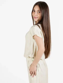 Sweet Miss Blusa donna misto lino a maniche corte
