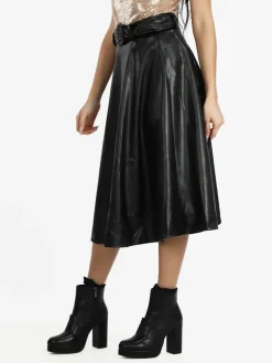 Sweet Miss Gonna midi in ecopelle con cintura