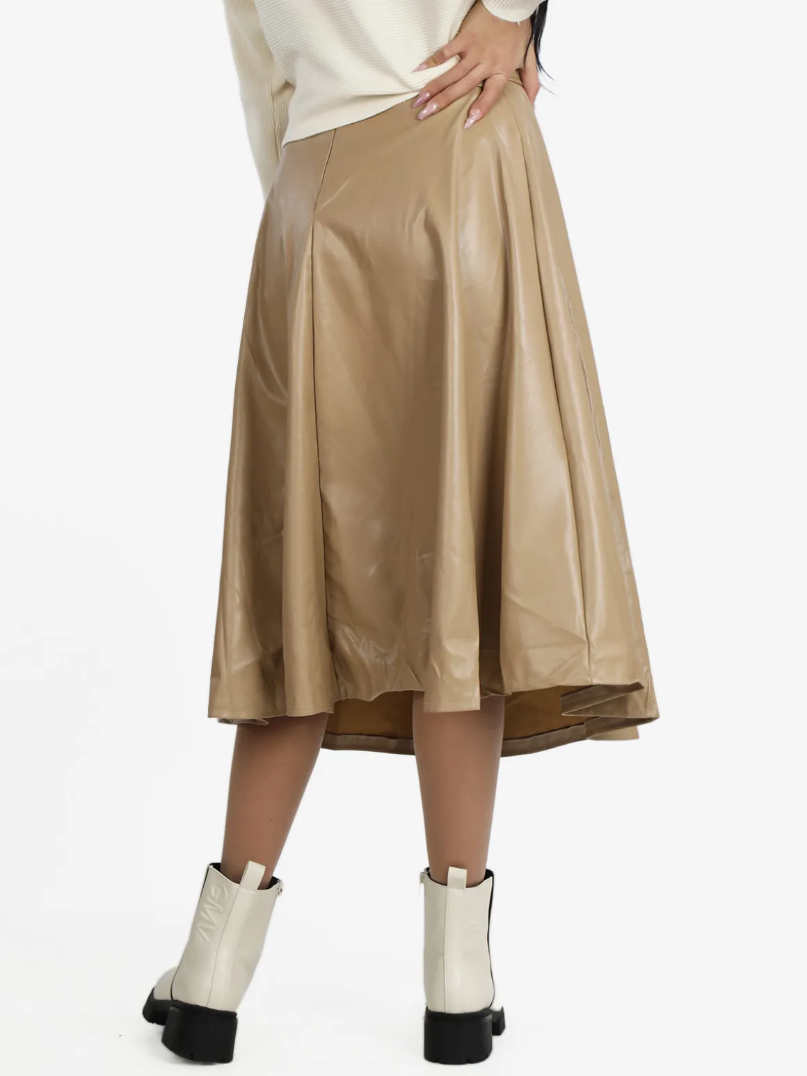 Sweet Miss Gonna midi in ecopelle con cintura