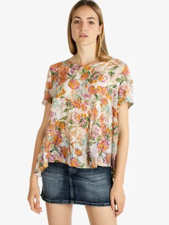 Sweet Miss Maxi blusa donna con stampa floreale
