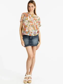 Sweet Miss Maxi blusa donna con stampa floreale