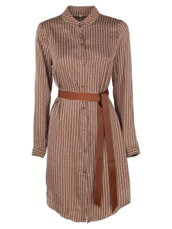 Sweet Miss Maxi camicia donna con cintura e collo alla coreana