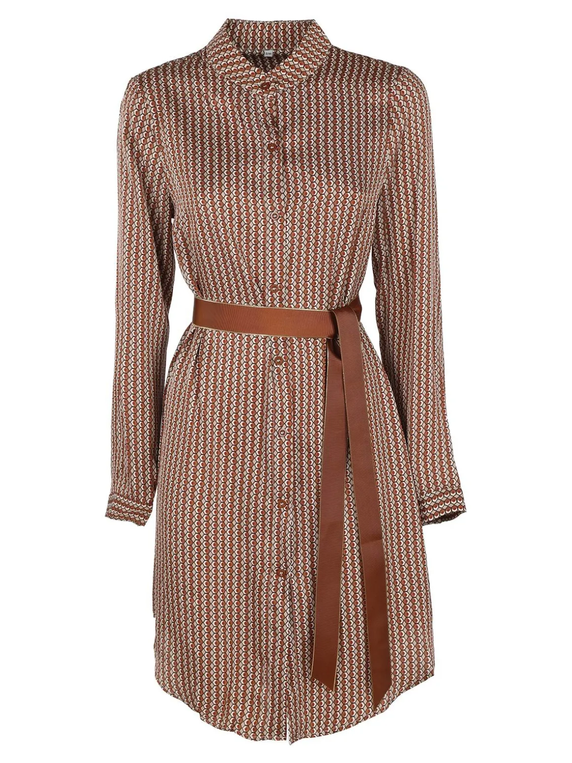 Sweet Miss Maxi camicia donna con cintura e collo alla coreana