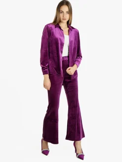 Sweet Miss Pantaloni a zampa da donna in velluto