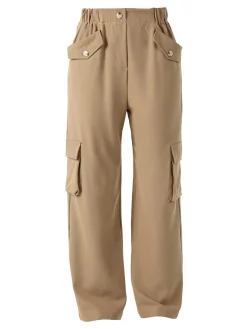 Sweet Miss Pantaloni cargo da donna a gamba larga - cammello