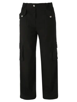 Sweet Miss Pantaloni cargo da donna a gamba larga - nero