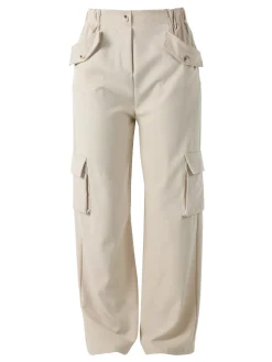 Sweet Miss Pantaloni cargo da donna a gamba larga - beige