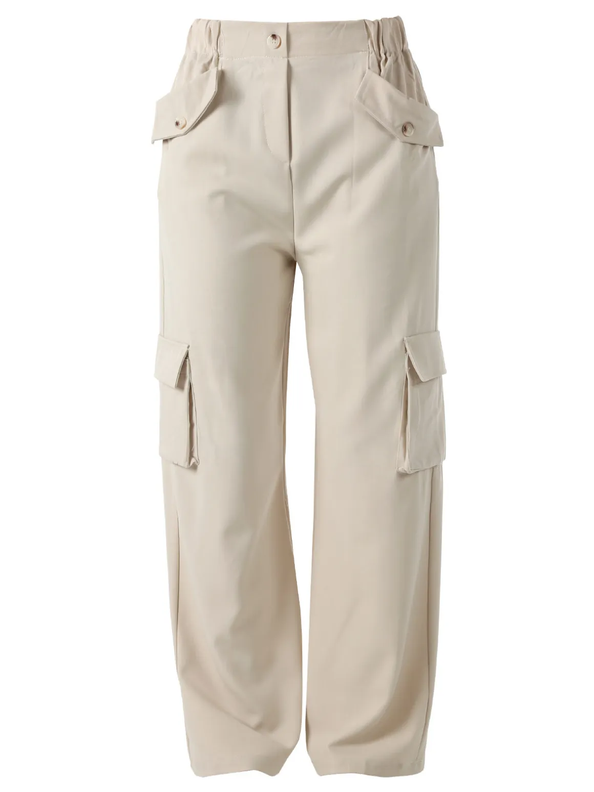 Sweet Miss Pantaloni cargo da donna a gamba larga - beige