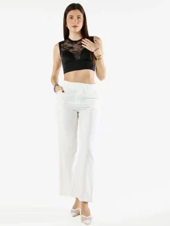 Sweet Miss Pantaloni donna a palazzo - bianco