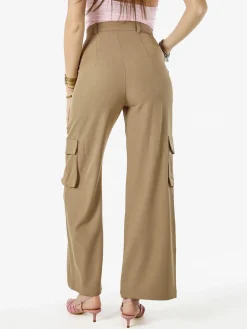 Sweet Miss Pantaloni donna a palazzo con tasconi laterali - cammello