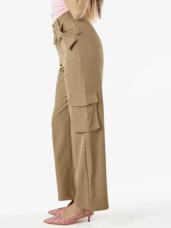 Sweet Miss Pantaloni donna a palazzo con tasconi laterali - cammello