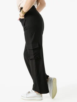 Sweet Miss Pantaloni donna a palazzo con tasconi laterali - nero