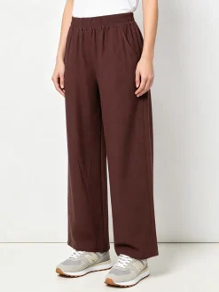 Sweet Miss Pantaloni donna in viscosa a gamba larga - moro