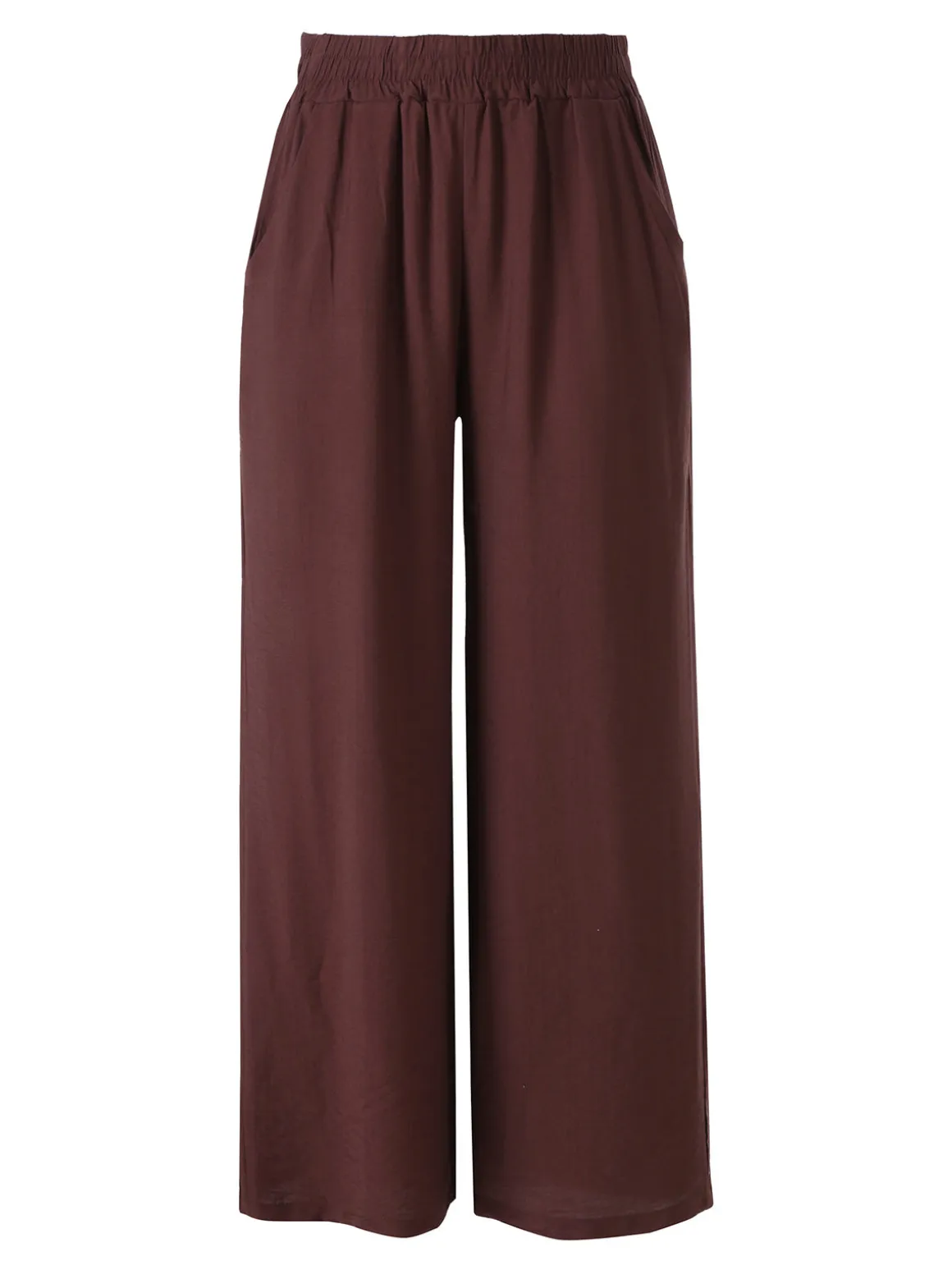 Sweet Miss Pantaloni donna in viscosa a gamba larga - moro